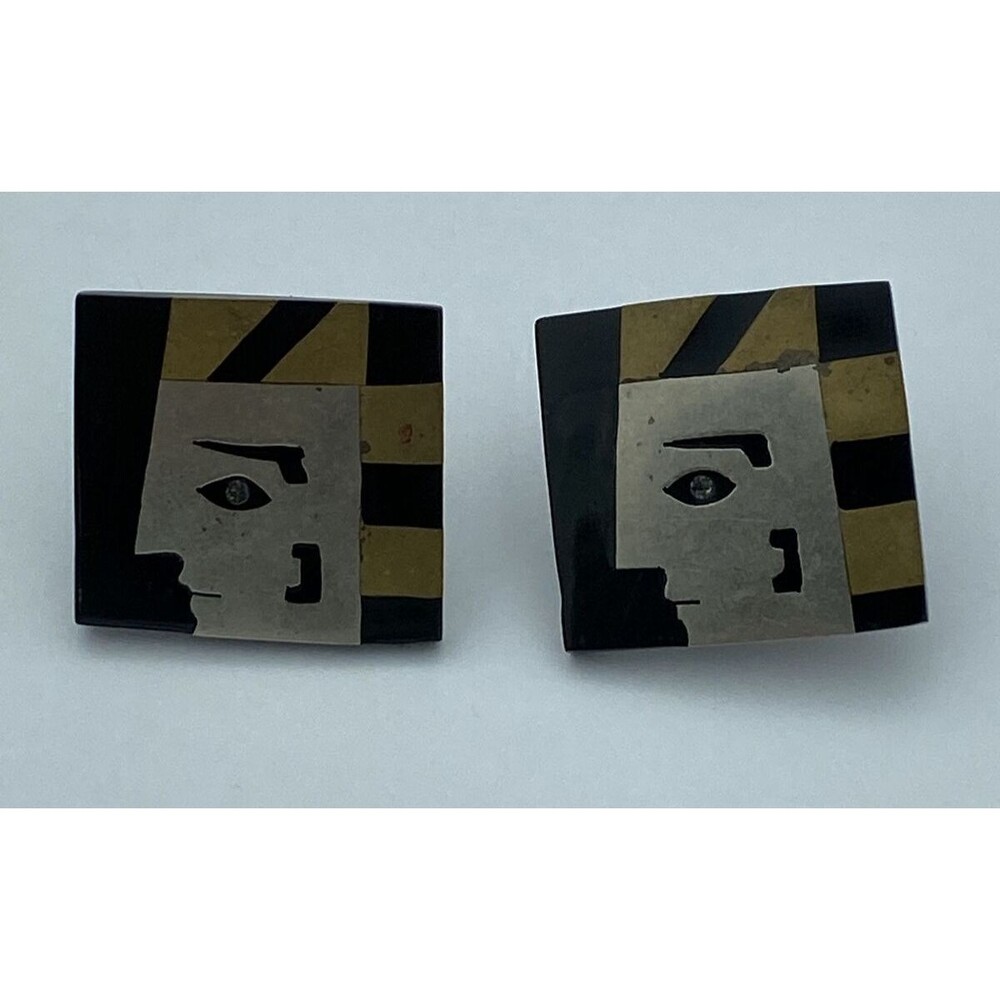925 Egyptian / Pharaoh Motive Tut - Modernist - Hecho En Mexico - Earrings